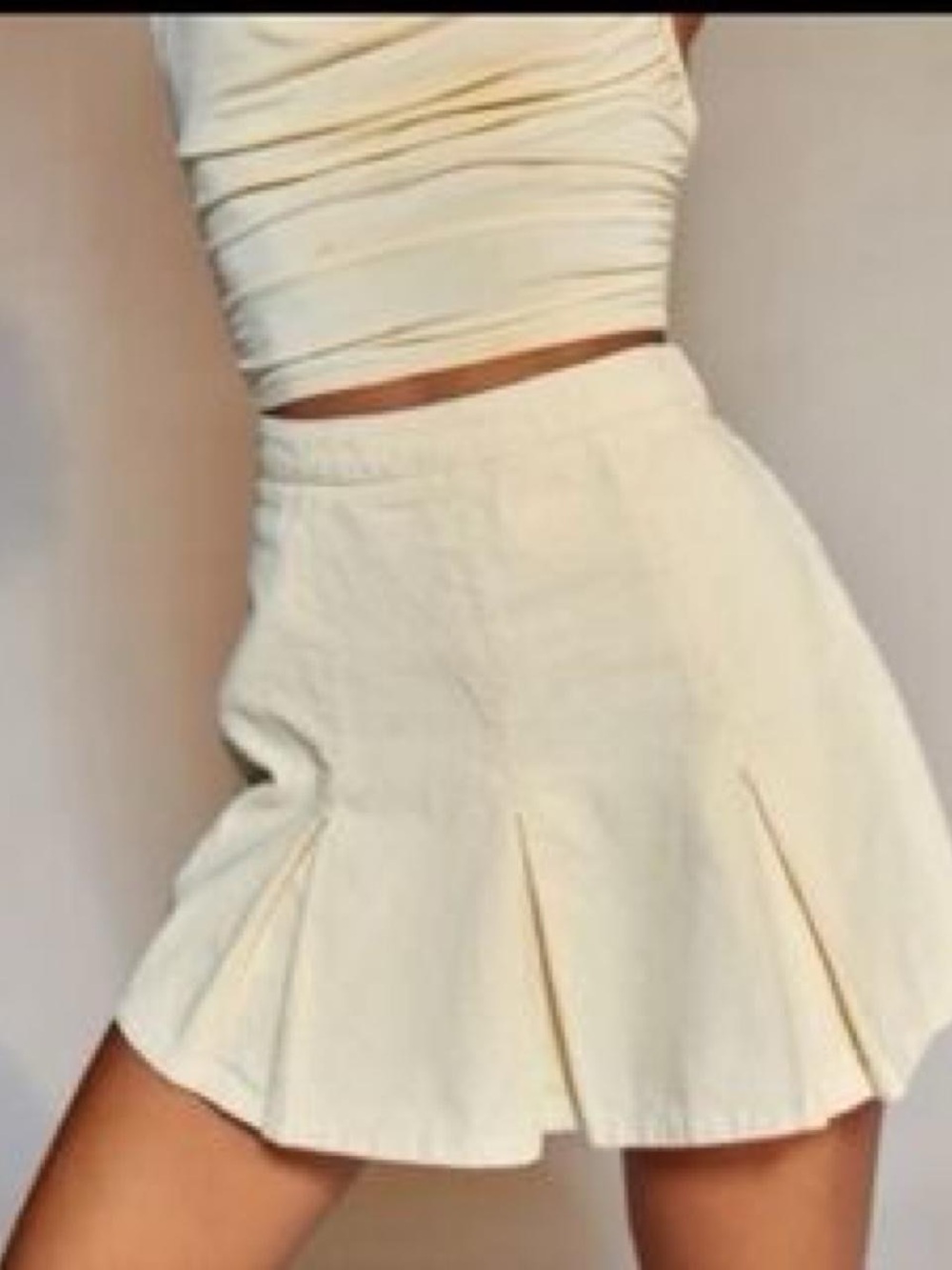 Urban Outfitters Pleated Mini Skirt (Butter Yellow)